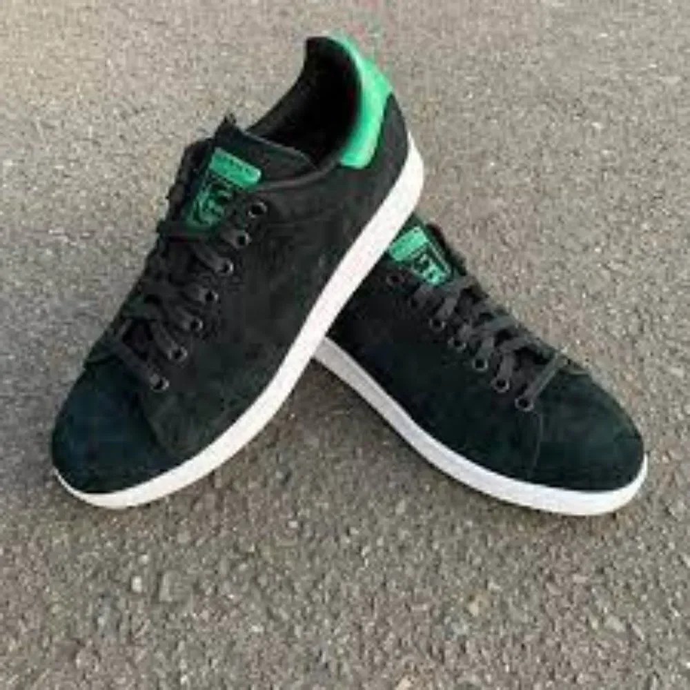 NEW adidas Stan Smith Adv Black Suede Green Trim Mens 7, Womens 8 US 40 EUR